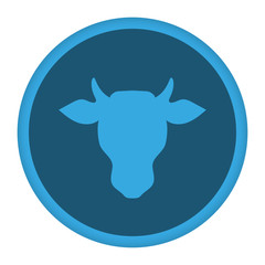 App Icon blau Kuhschädel