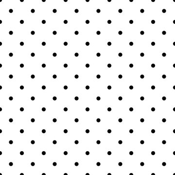 Dotted monochrome vector seamless pattern. Polka tile background in black and white.