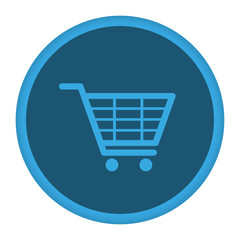 App Icon blau Einkaufswagen