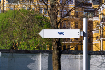 White Toilet  WC Sing in a City