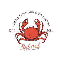 Fresh seafood. Design element for logo, label, emblem, sign. Vector illustration