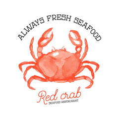 Fresh seafood. Design element for logo, label, emblem, sign. Vector illustration