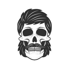 Human skull on white background. Design element for logo, label, emblem, sign. Vector illustration