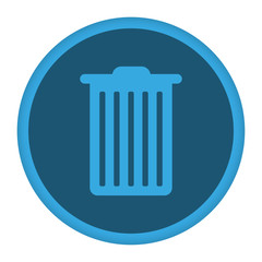 App Icon blau Mistkübel
