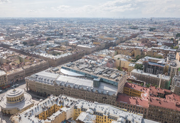 Cityscape of Saint-Petersburg, Russia. Aerial drone view