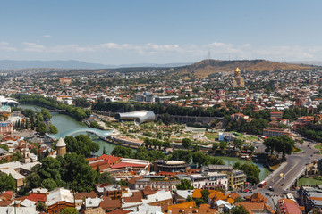 Fototapeta na wymiar Beautiful panoramic view of Tbilisi