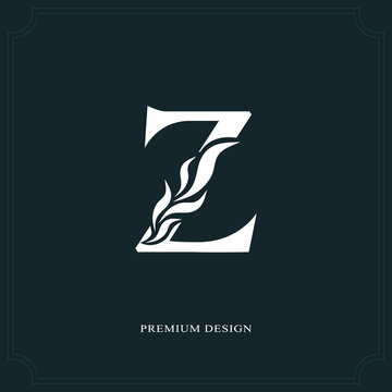 Elegant letter Z. Graceful royal style. Calligraphic beautiful logo. Vintage drawn emblem for book design, brand name, business card, Restaurant, Boutique, Hotel. Vector illustration