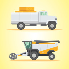 Set farm machinery. agricultural industrial equipment vehicle and farm machine.