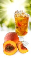 Fruit cocktail and fruit close-up
