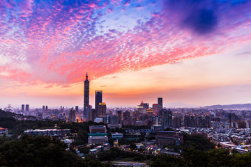 taiwan taipei 101 sunset