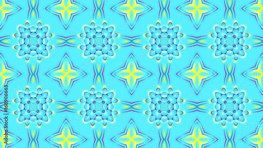 Poster animated kaleidoscope pattern looping without breaks