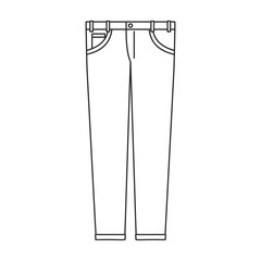 monochrome silhouette of male pants vector illustration