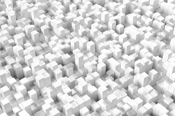 Abstract 3D Rendering Background With Grey Cubes