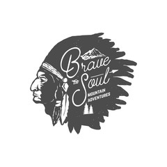 Hiking emblem on white background. Design element for logo, label, emblem, sign. Vector illustration