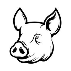 Pork meat label on white background. Design element for logo, label, emblem, sign. Vector illustration