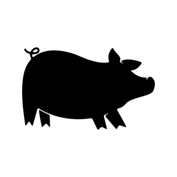 Pork meat label on white background. Design element for logo, label, emblem, sign. Vector illustration