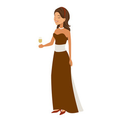 wedding bride making wedding toast image vector illustration