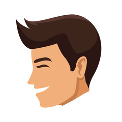 happy man wedding groom face profile vector illustration