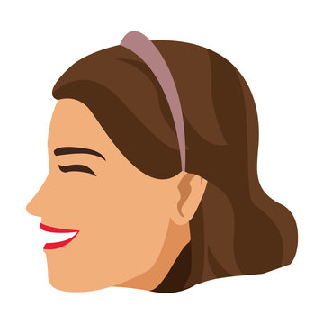 profile happy smiling bride woman character vector illustration