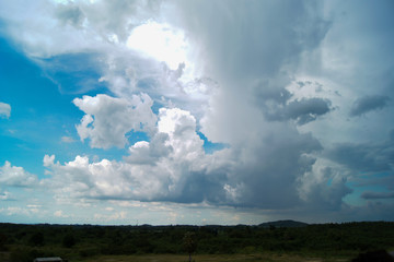 The sky is covered with white clouds.