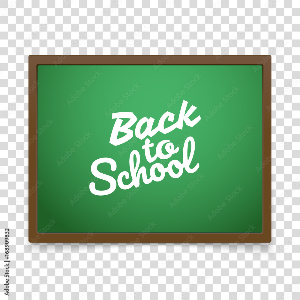 Poster back to school concept. vector blackboard frame isolated on transparent background.