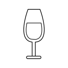 glass of champagne or sparkling wine wedding drink vector illustration