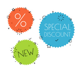 Different shopping tags vector set. Banners collection isolated on white