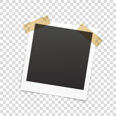 Retro photo frame isolated on transparent background