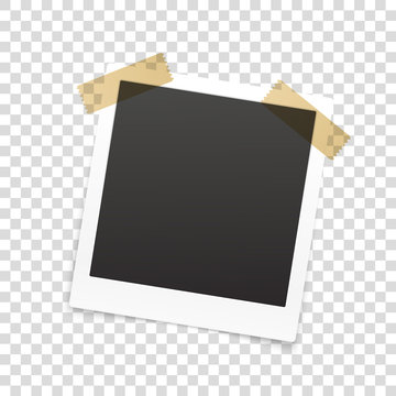 Retro photo frame isolated on transparent background