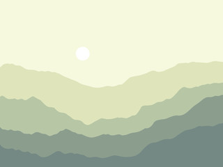 Vector landscape with mountains. Abstract bacground. Simple landscape.