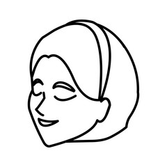 profile happy smiling bride woman character vector illustration