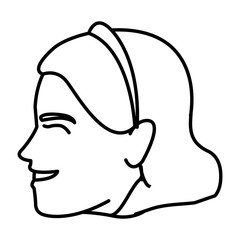 profile happy smiling bride woman character vector illustration