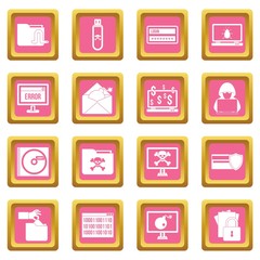 Criminal activity icons pink