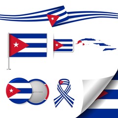 Flag with elements cuban