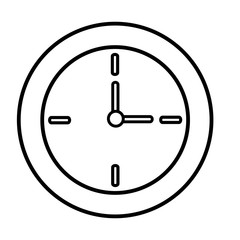 round clock time hour decoration element line vector illustration