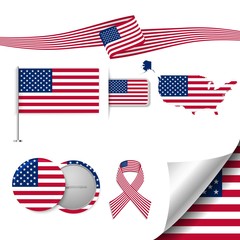 Flag with elements usa