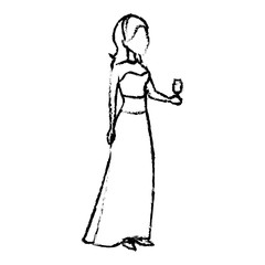 wedding bride making wedding toast image vector illustration