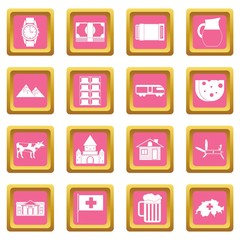 Switzerland icons pink