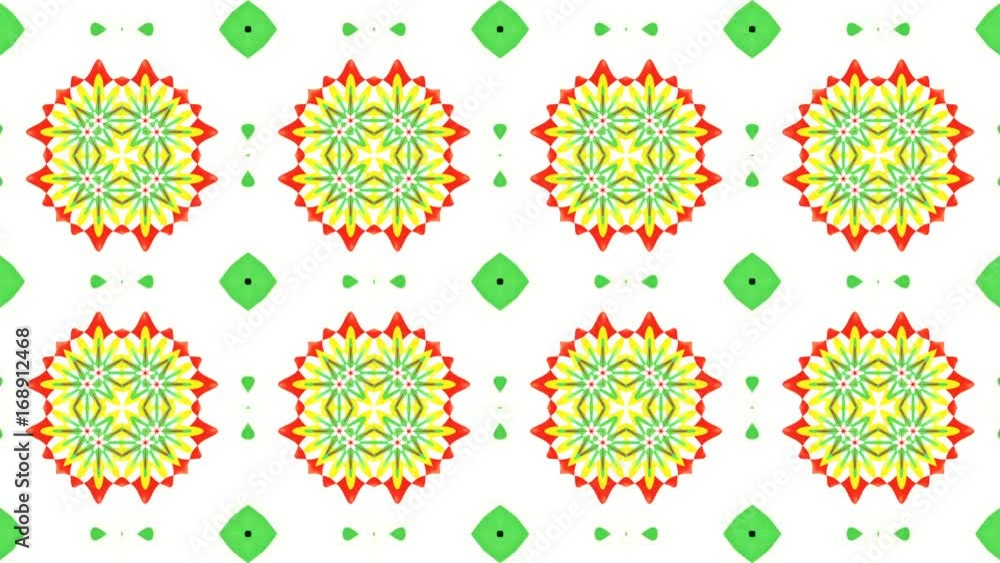 Poster animated kaleidoscope pattern looping without breaks
