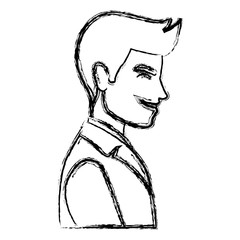 portrait happy groom in a wedding suit laughing vector illustration