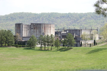 Fototapeta na wymiar A view of an old nuclear power plant in Tennessee