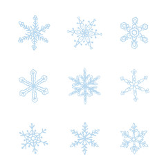 Fototapeta na wymiar Handdrawn cute snowflakes - vector illustration