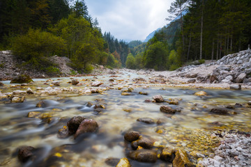 Beautiful landscape with  mountain river