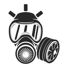 Fototapeta premium Gas mask emblem on white background. Vector illustration