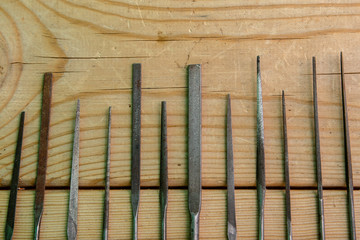 Rasps on a wooden table