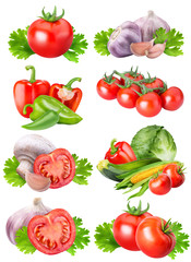 Fototapeta na wymiar Collection of fresh vegetables on white background