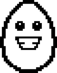 Fototapeta premium Smiling 8-Bit Cartoon Egg