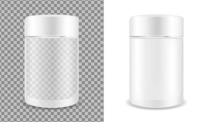 Glass transparent jar. Packaging for cosmetics