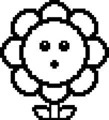 Fototapeta premium Surprised 8-Bit Cartoon Flower