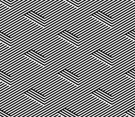 Vector seamless pattern. Modern stylish texture. Monochrome geometric pattern with intersecting rectangular stripes